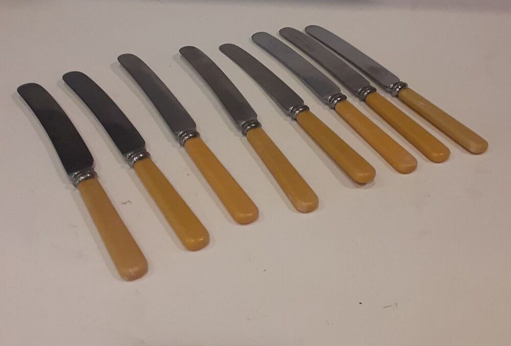 Vintage Friar Mark Geo Gill & Sons Sheffield Butter Knives x 8